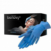 Перчатки  нитриловые BENOVY голубые 100 пар/уп