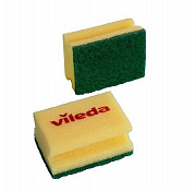 125604 Губка Vileda зеленый абразив желтый 9,5х7 см