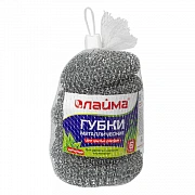 LAIMA Губки (мочалки) металлические сетчатые 6*15. КОМПЛЕКТ 6шт. для посуды, гриля, плиты 603103